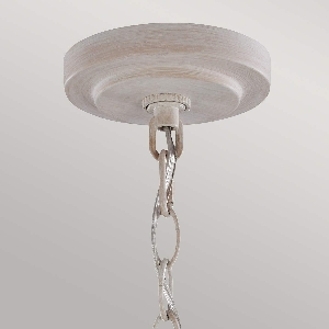 Serie HARTSVILLE VON ELSTEAD von Elstead von Elstead Hartsville 5 Licht Kronleuchter - Chalk Washed/Beachwood FE-HARTSVILLE5