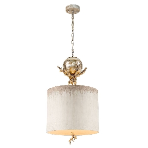 Trellis Pendelleuchte - Kitt Patina & Blattsilber von Elstead