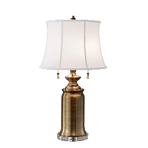 Elstead Sonderangebote - Sale bei Tischleuchten & Tischlampen von Elstead Stateroom Tischlampe - Bali Messing mit weißem Schirm FE-STATEROOM-TL-BB