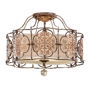 Marcella 3 Light Semi-Flush - Britische Bronze/Oxidierte Bronze von Elstead