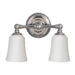 Elstead Sonderangebote - Sale bei Wandlampen & Wandleuchten von Elstead Huguenot Lake 2 Light Wandleuchte - Poliertes Chrom FE-HUGOLAKE2BATH