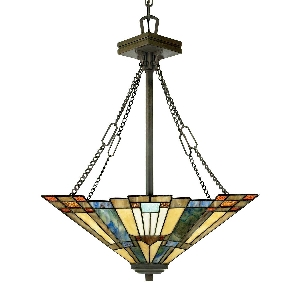 Inglenook 3 Leuchtende Pendelleuchte - B - Valiant Bronze von Elstead