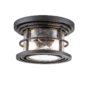 Lighthouse 2 Light Flush - Textured Black von Elstead