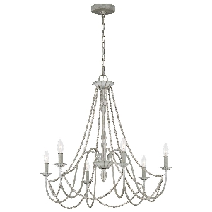 Serie MARYVILLE VON ELSTEAD von Elstead von Elstead Maryville 6 Light Chandelier - Washed Grey FE-MARYVILLE6