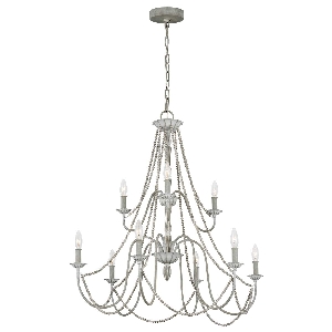 Serie MARYVILLE VON ELSTEAD von Elstead von Elstead Maryville 9 Light Chandelier - Washed Grey FE-MARYVILLE9