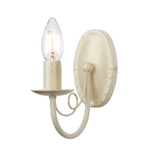 Minster 1 Light Wall Light - Ivory/ Gold Patina von Elstead