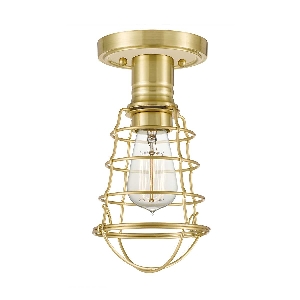 Mixon 1 Light Semi-Flush - Brushed Brass von Elstead