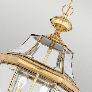 Elstead Artikel von Elstead Newbury 2 Light Large Chain Lantern - Lacquered Polished Brass QZ-NEWBURY8-L-PB