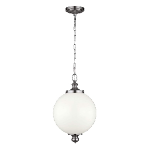 Parkman 1 leichte große Pendelleuchte - Nickel poliert von Elstead