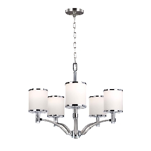 Prospect Park 5 Licht Kronleuchter - Satin Nickel mit Chrom von Elstead