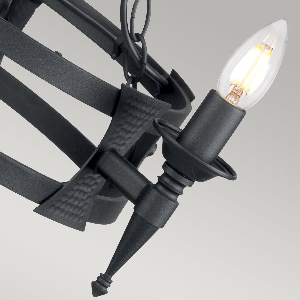 Serie SAXON VON ELSTEAD von Elstead von Elstead Saxon 3-Licht-Kronleuchter - Schwarz SAX3-BLK