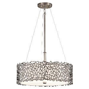 Elstead Hängeleuchte, Pendelleuchten & Hängelampen von Elstead Silberkoralle 3 Licht Duo-Mount Pendelleuchte - Klassisches Zinn KL-SILVER-CORAL-P-A