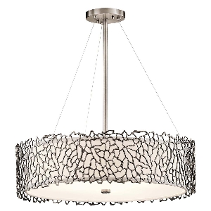 Elstead Hängeleuchte, Pendelleuchten & Hängelampen von Elstead Silberne Koralle 4 Leuchtende Pendelleuchte - Klassisches Zinn KL-SILVER-CORAL-P-B