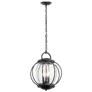 Vandalia 3 Light Large Chain Laterne - Schwarz strukturiert von Elstead