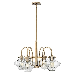 Congress 4 Light Klarglas-Kronleuchter - Gebürstetes Karamell von Elstead
