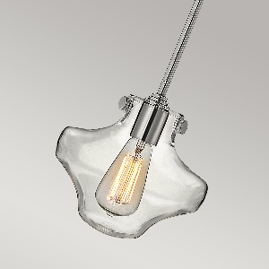 Serie CONGRESS VON ALLE von Alle von Elstead Congress 1 leichte Pendelleuchte aus klarem, abgestuftem Glas - Chrom HK-CONGRESS-P-B-CM