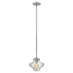 Congress 1 leichte Pendelleuchte aus klarem, abgestuftem Glas - Chrom von Elstead