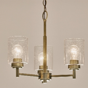 Serie WINSLOW VON ELSTEAD von Elstead von Elstead Kichler Winslow 3 lt Kronleuchter - Naturmessing KL-WINSLOW3-NBR