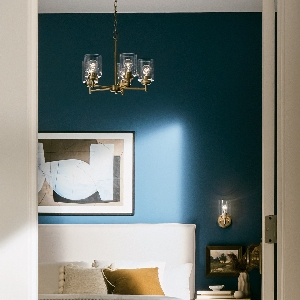 Serie WINSLOW VON ELSTEAD von Elstead von Elstead Kichler Winslow 5 lt Kronleuchter - Naturmessing KL-WINSLOW5-NBR