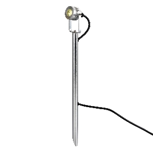 Elstead Gartenstrahler für außen & Garten von Elstead Spennymoor 1 x 12V Strahler und Mast mit 1m Kabel - Eloxiertes Aluminium GZCC-SPENNYMOOR-1P