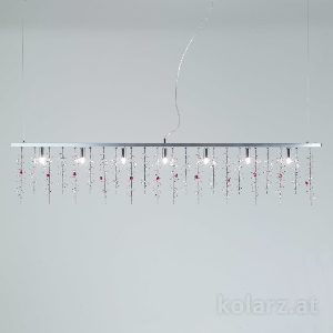 KOLARZ-Austrolux Leuchten von KOLARZ-Austrolux Leuchten Luster SWING, Chrom Länge 120 cm, Höhe 250 cm, max. Höhe 28 cm, 7 flg., G9, 40 W 0220.87.5.SSTR