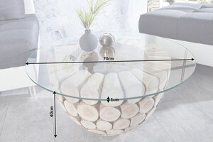 Casa Élite von Casa Élite Glasplatte Ø 70cm rund für Couchtische 10mm gehärtetes Glas 37442-2