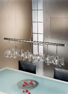 KOLARZ Leuchten Moderne Hängeleuchte, Pendelleuchten & Hängelampen fürs Schlafzimmer von KOLARZ Leuchten Stretta Luster - chandelier verchromt 104.87.5