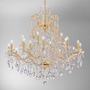 KOLARZ-Austrolux Leuchten Artikel von KOLARZ-Austrolux Leuchten Luster SCHÖNBRUNN, KOLARZ Pure, Gold 24K D 90 cm, Höhe 155 cm, min. Höhe 125 cm, max. Höhe 100 cm, 12+6 flg., E14, 40 W 3844.812+6.3.SpT