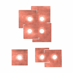 KOLARZ-Austrolux Leuchten Deckenleuchten & Deckenlampen von KOLARZ-Austrolux Leuchten Deckenleuchte SQUARE, Weiß, Blattkupfer Länge 25 cm, Breite 25 cm, max. Höhe 3 cm, 1 flg., GX53, 7 W A1337.11.1.Cu