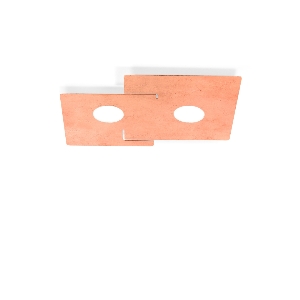 KOLARZ-Austrolux Leuchten Deckenleuchten & Deckenlampen von KOLARZ-Austrolux Leuchten Deckenleuchte SQUARE, Weiß, Blattkupfer Länge 32 cm, Breite 44 cm, Höhe 3 cm, 2 flg., GX53, 7 W A1337.12.1.Cu