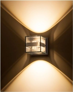 Moderne Wandleuchten & Wandlampen für außen fürs Schlafzimmer von Lichtmanufaktur LED Wandleuchte i LOGOS Cube OUT Basis 883112B