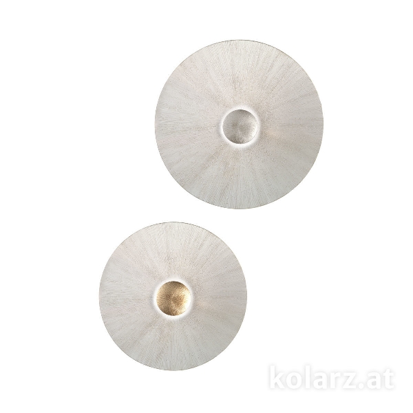 Wandleuchte MOON, Weiß, Sun Weiß/Gold D 54 cm, Ausladung 20 cm, 1 flg., E27, 100 W der Firma KOLARZ-Austrolux Leuchten