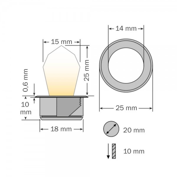 starlight-crystal LED Kristall-Spot, rund der Firma dot-spot