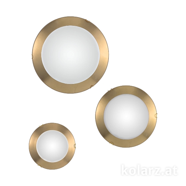 Deckenleuchte MOON, Gold 24K, Blattgold D 50 cm, Höhe 9 cm, 3 flg., E27, 60 W der Firma KOLARZ-Austrolux Leuchten