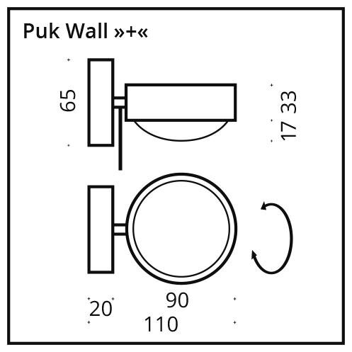 Puk Mini Wall Plus - G9 Fassung / white matt / chrome der Firma Top Light Leuchten