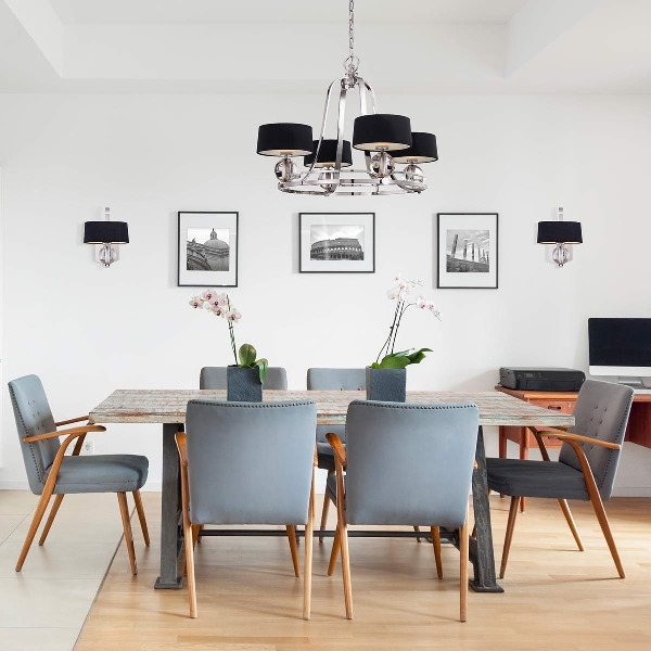 Gotham 4 Licht Kronleuchter - Imperial Silber der Firma Elstead