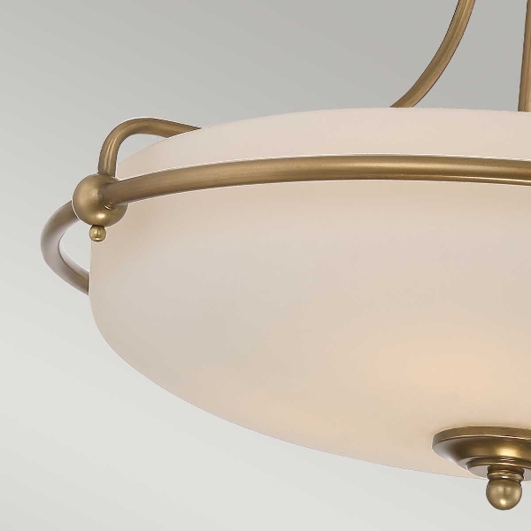 Griffin 4 Light Semi-Flush - verwittertes Messing der Firma Elstead