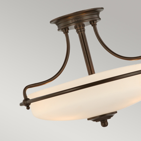 Griffin 3 Light Semi-Flush - Palladian Bronze der Firma Elstead
