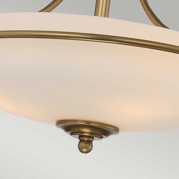 Griffin 3 Light Semi-Flush - verwittertes Messing der Firma Elstead