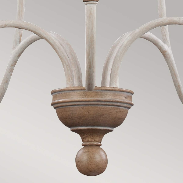 Hartsville 5 Licht Kronleuchter - Chalk Washed/Beachwood der Firma Elstead