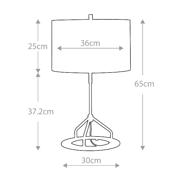 Vicenza Tischleuchte - Dunkelgrau Nickel poliert der Firma Elstead