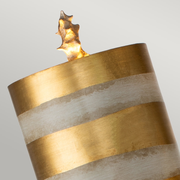 Nessel Luxe Tischlampe - Blattgold und Taupe der Firma Elstead