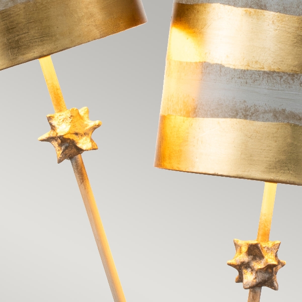 Nessel Luxe Tischlampe - Blattgold und Taupe der Firma Elstead