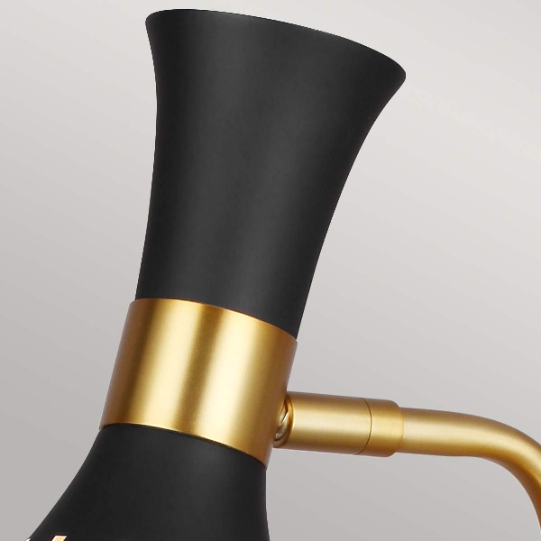 Joan  Tischleuchte - Mitternachtsschwarz / Brüniertes Messing der Firma Elstead