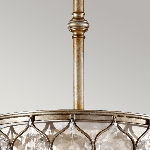 Lucia 1 Pendelleuchte - Brüniertes Silber der Firma Elstead