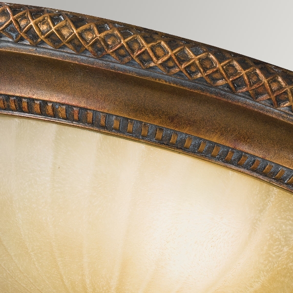 Kelham Hall 2 Light Flush - Firenze Gold/British Bronze der Firma Elstead