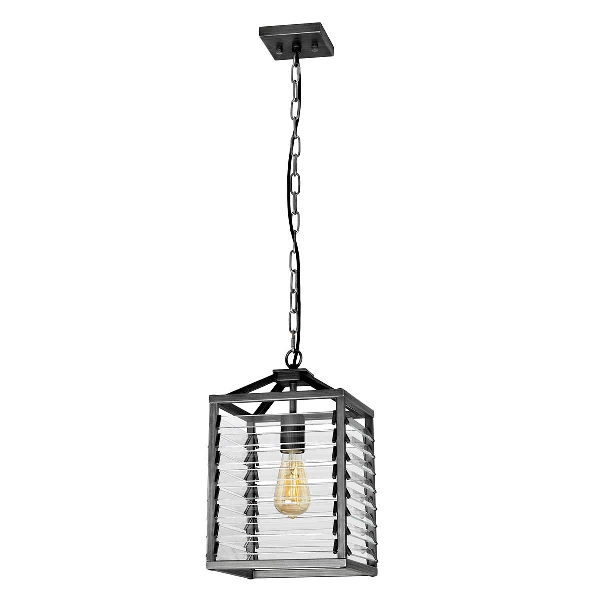 Louvre 1 Light Pendant - Painted Gunmetal der Firma Elstead