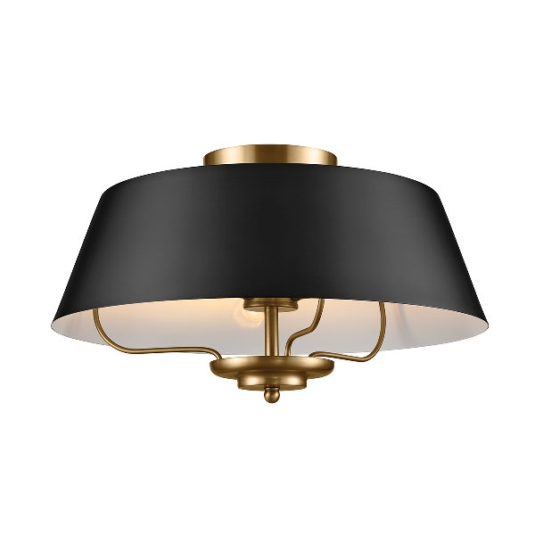 Luella 3lt Duo-Mount Pendant - Black & Brass der Firma Elstead