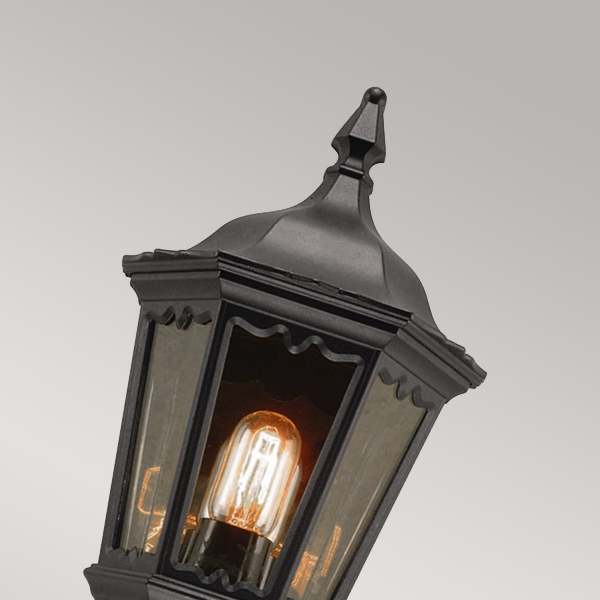 Medstead 1 Light Half Lantern with PIR - Black der Firma Elstead
