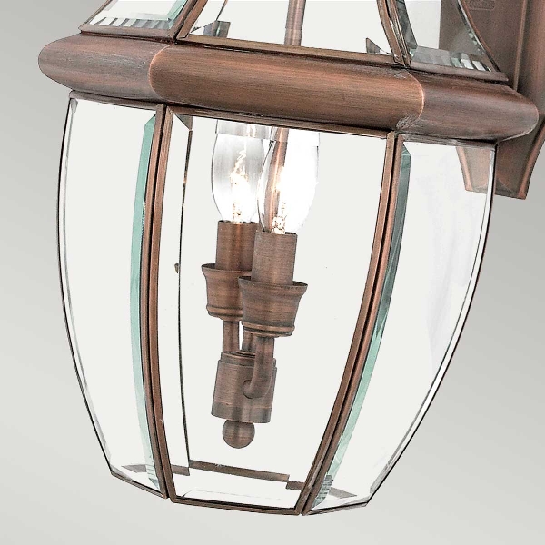 Newbury 2 Light Large Wall Lantern - Lacquered Aged Copper der Firma Elstead